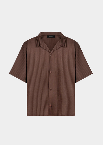Coffee Pleated Summer Set | Roccella