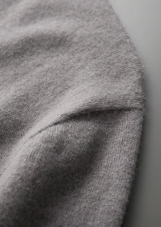 Premium Cashmere Classic Crewneck T-Shirt - Ashen Truffle | Roccella