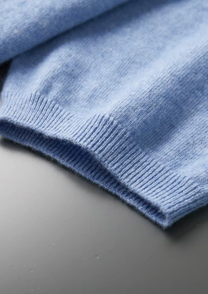 Premium Cashmere Classic Crewneck T-Shirt - Light Blue | Roccella