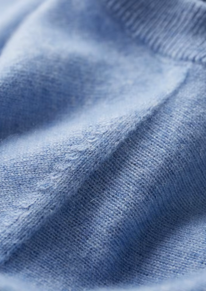 Premium Cashmere Classic Crewneck T-Shirt - Light Blue | Roccella