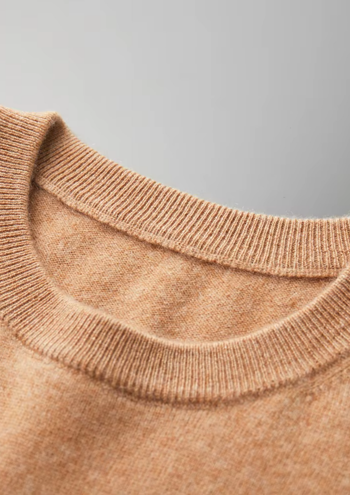 Premium Cashmere Classic Crewneck T-Shirt - Honey Mustard | Roccella