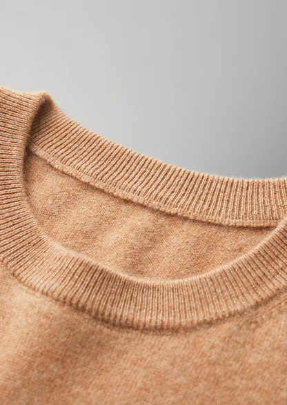 Premium Cashmere Classic Crewneck T-Shirt - Honey Mustard | Roccella