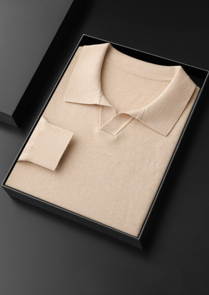 Premium Cashmere Buttonless Sweater Polo | Roccella