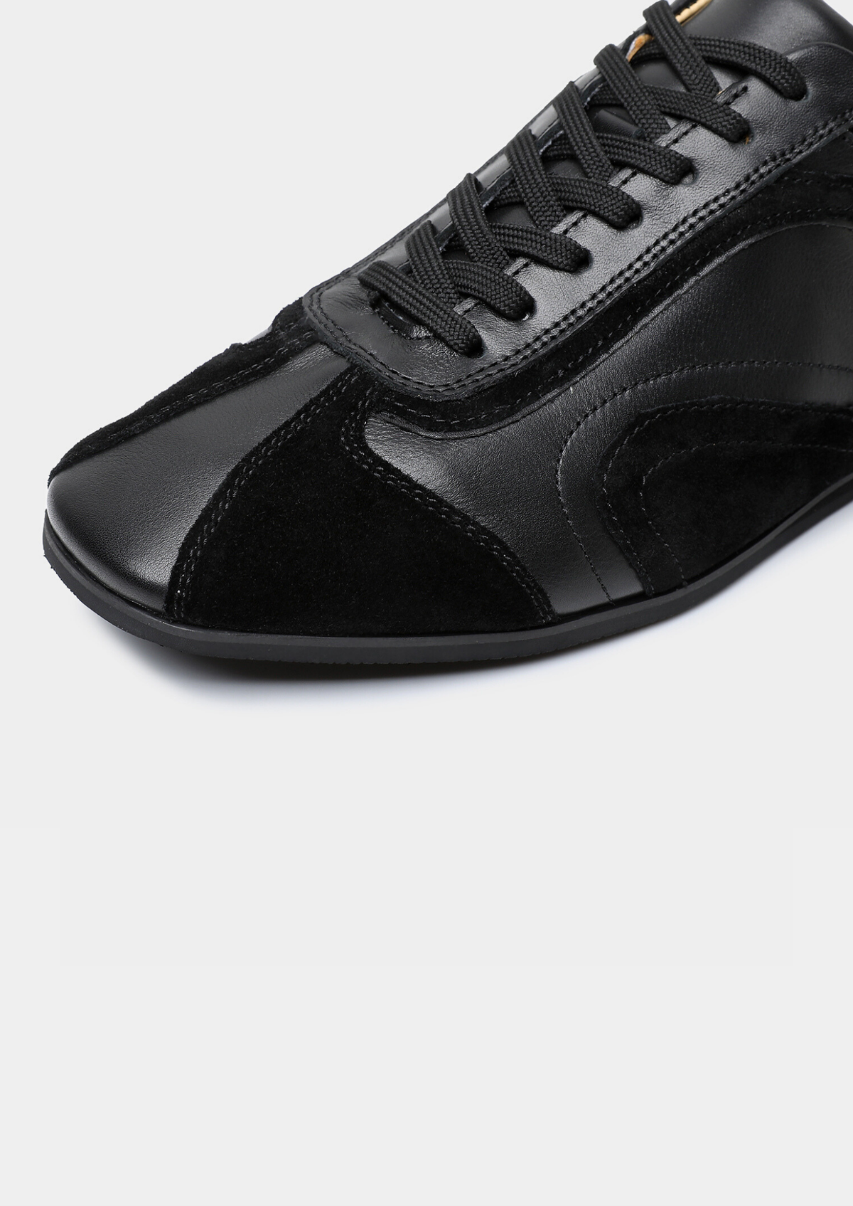 Black Retro Hybrid Suede Leather Runner | Roccella