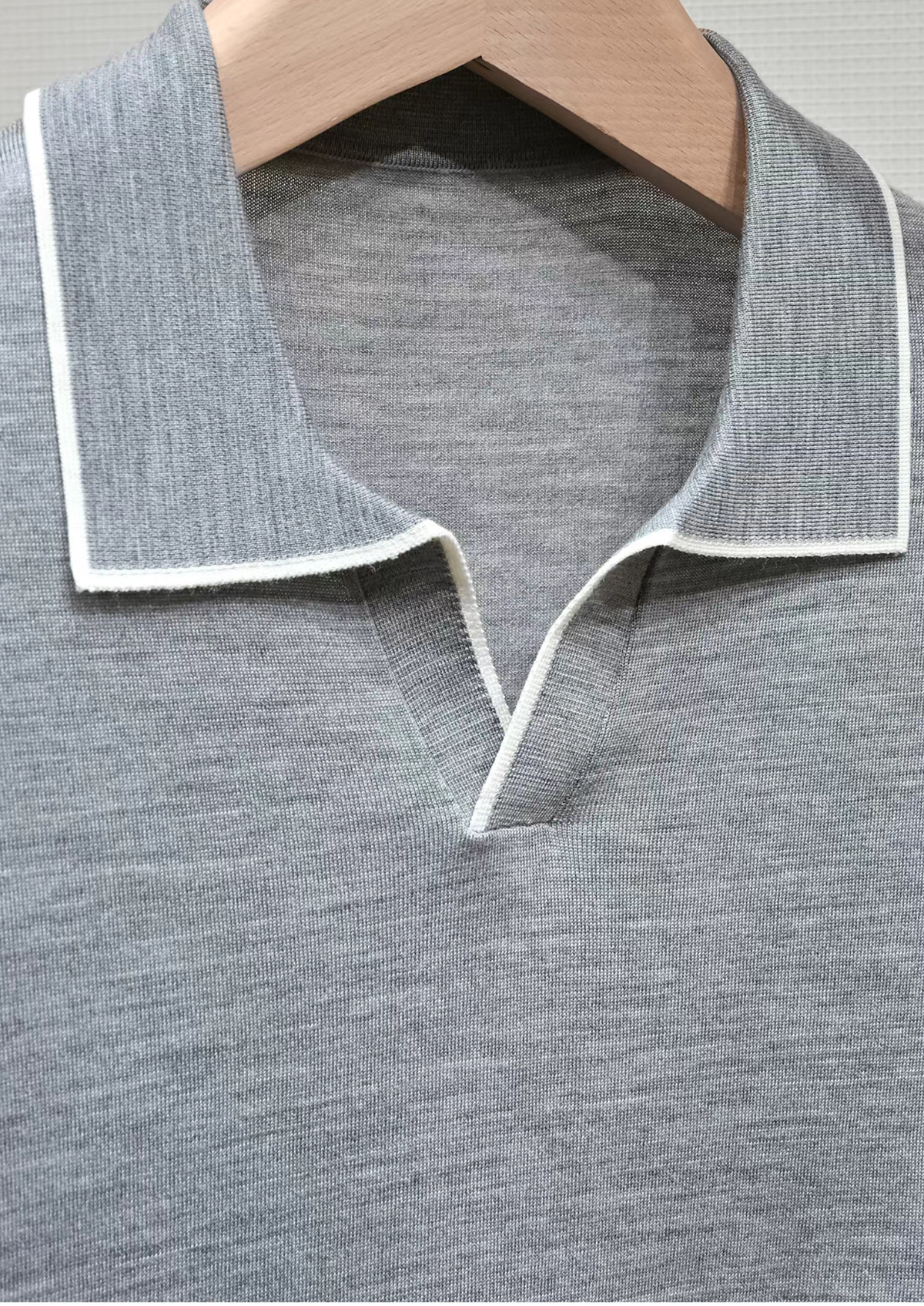 Ellis Light Gray Lightweight Polo Shirt | Roccella