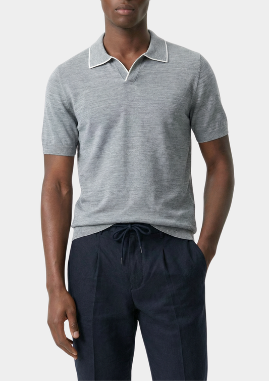 Ellis Light Gray Lightweight Polo Shirt | Roccella