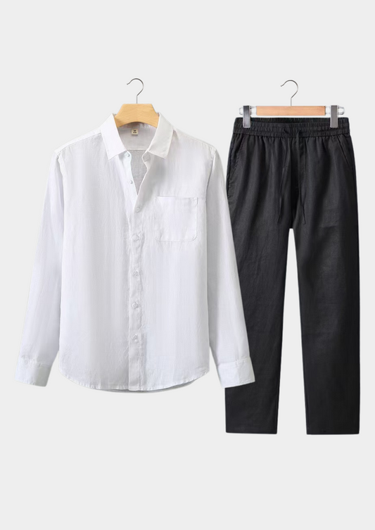 Dolcevita Longsleeve Summer Set - White/black | Roccella