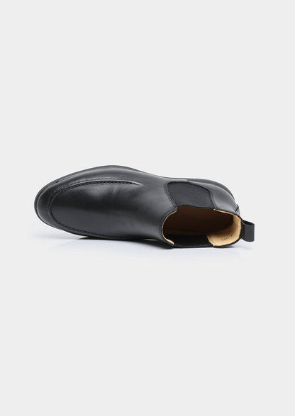Black Leather Chelsea Boot | Roccella