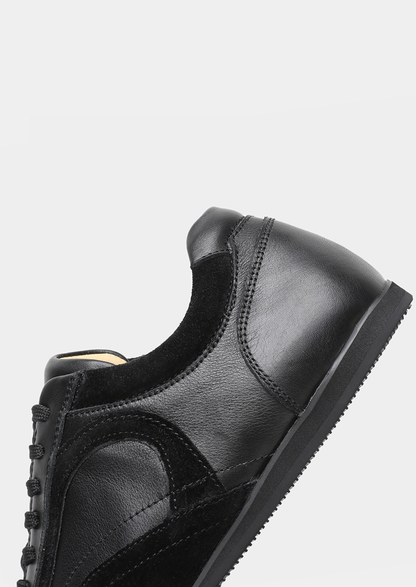 Black Retro Hybrid Suede Leather Runner | Roccella