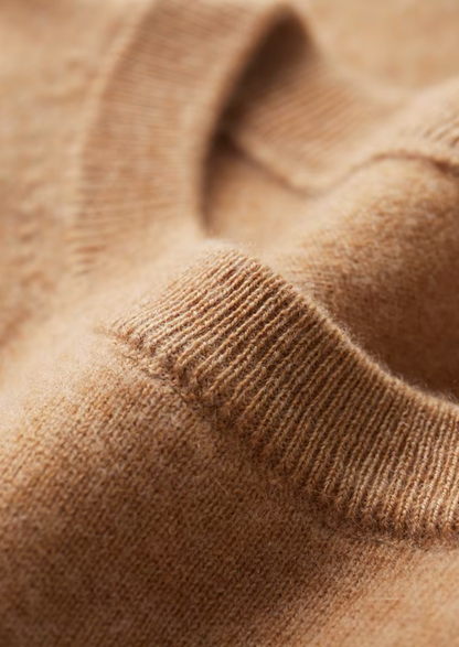 Premium Cashmere Classic Crewneck T-Shirt - Honey Mustard | Roccella