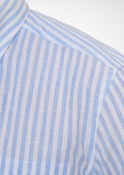Portofino Striped Coastal Shirt - Light Blue | Roccella