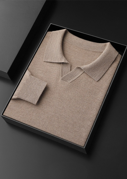 Premium Cashmere Buttonless Sweater Polo | Roccella