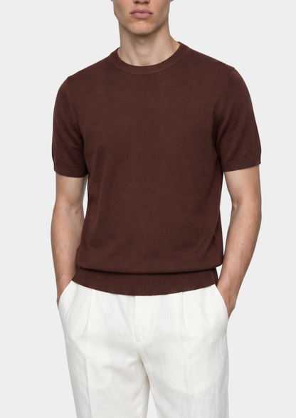 Essential Coffee Knitted Crewneck T-Shirt | Roccella