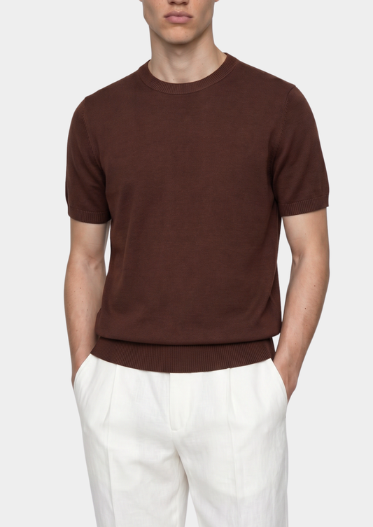 Essential Coffee Knitted Crewneck T-Shirt | Roccella