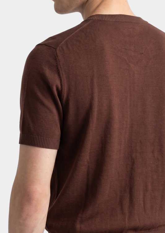 Essential Coffee Knitted Crewneck T-Shirt | Roccella