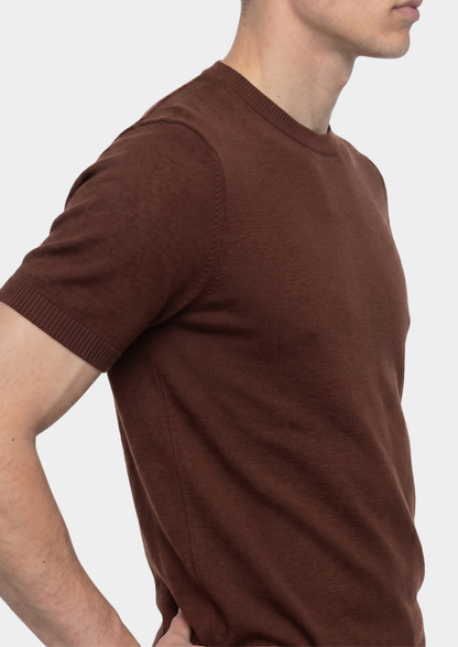 Essential Coffee Knitted Crewneck T-Shirt | Roccella