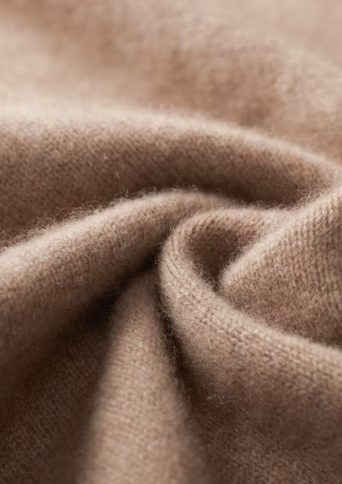 Pure Cashmere Beige Funnel Neck Cardigan | Roccella