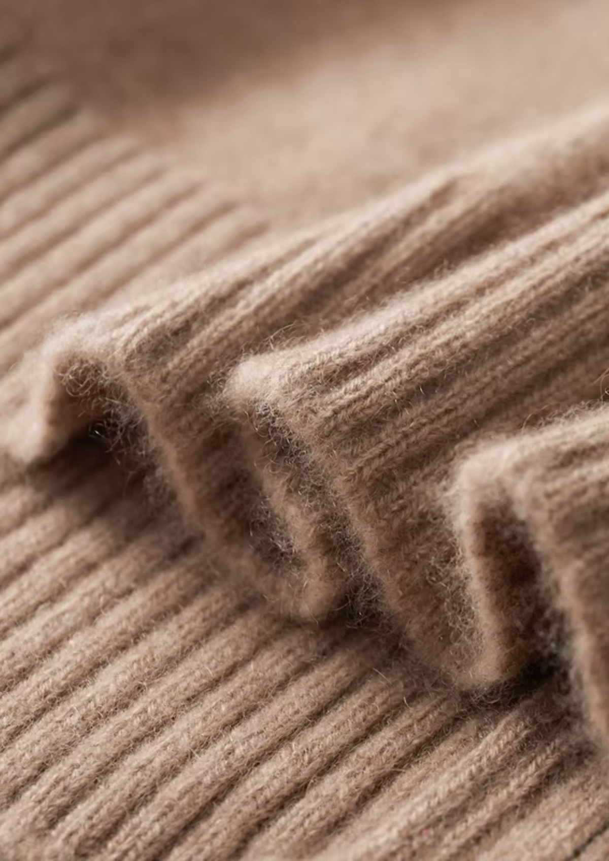 Pure Cashmere Beige Funnel Neck Cardigan | Roccella