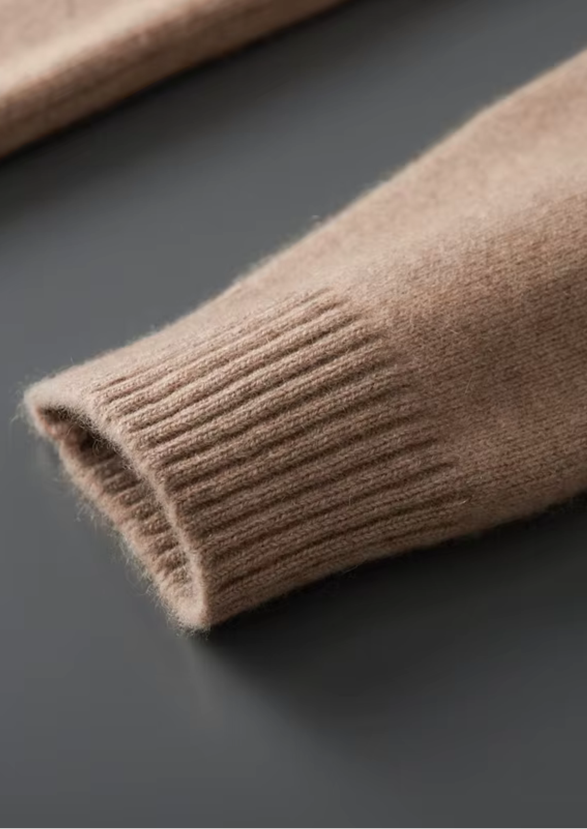 Pure Cashmere Beige Funnel Neck Cardigan | Roccella