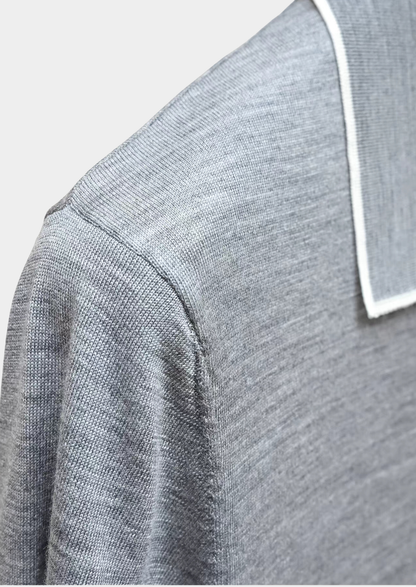 Ellis Light Gray Lightweight Polo Shirt | Roccella