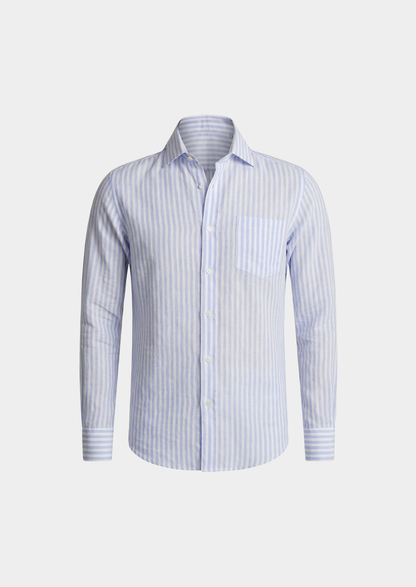Portofino Striped Coastal Shirt - Light Blue | Roccella