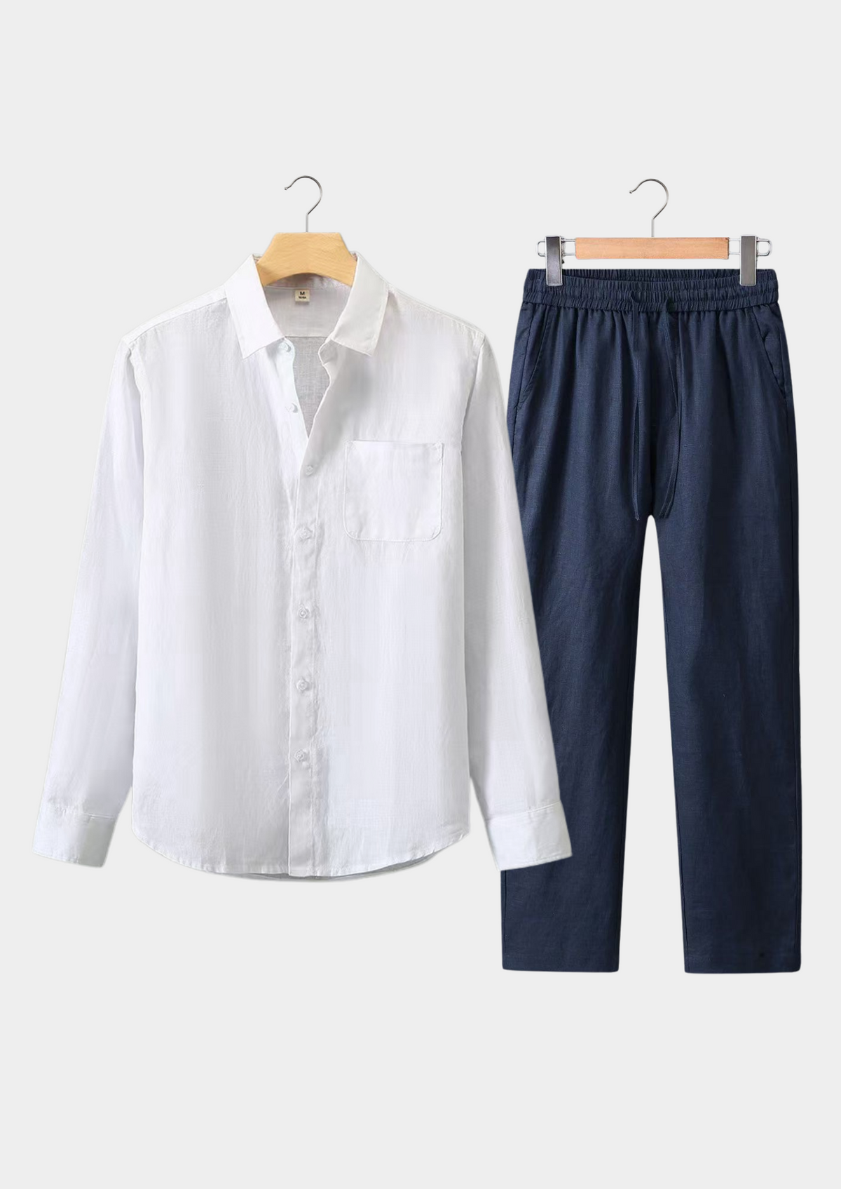 Dolcevita Longsleeve Summer Set - White/navy Blue | Roccella