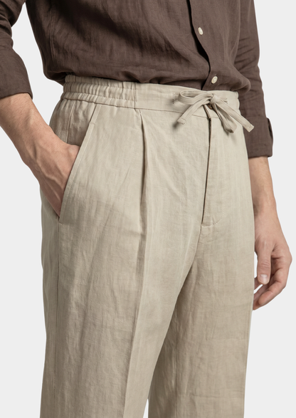Drawstring Coastal Trousers - Sand | Roccella