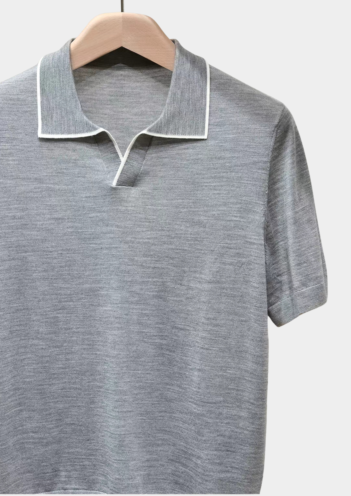Ellis Light Gray Lightweight Polo Shirt | Roccella