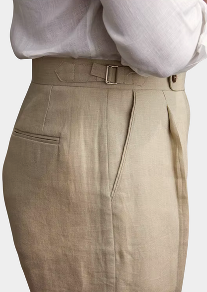 Tuscany Pleated Coastal Trousers - Sand | Roccella