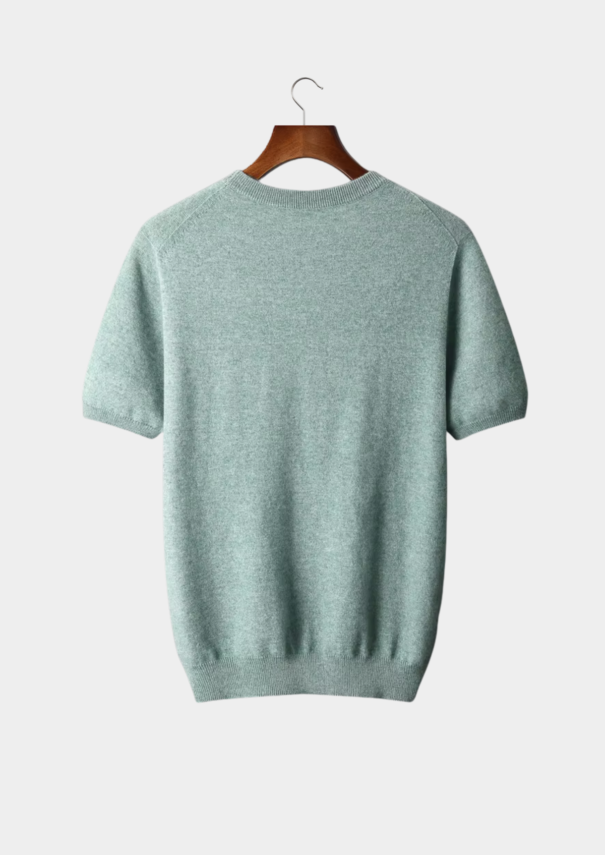 Premium Cashmere Classic Crewneck T-Shirt - Verdant Slate | Roccella