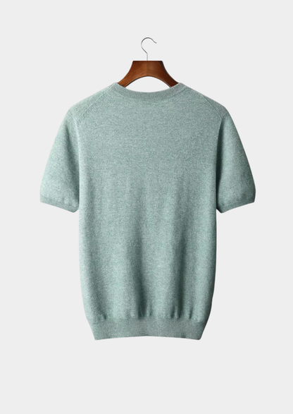 Premium Cashmere Classic Crewneck T-Shirt - Verdant Slate | Roccella
