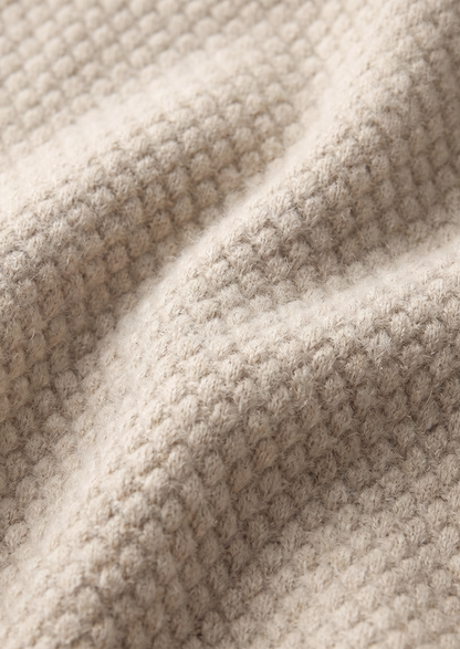 Premium Cashmere Ivory Two-Tone Polo | Roccella