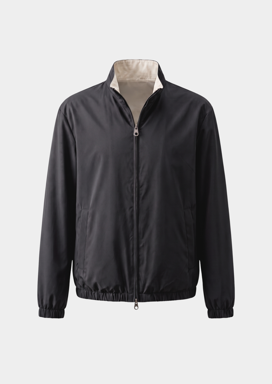 Black Technical Windbreaker Jacket