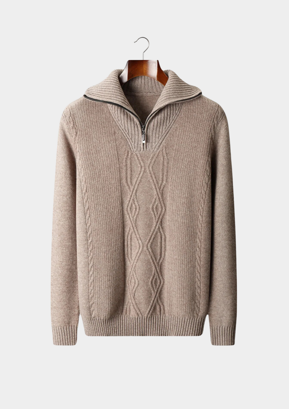 Pure Extra-Fine Merino Wool Half Zip Sweater | Roccella