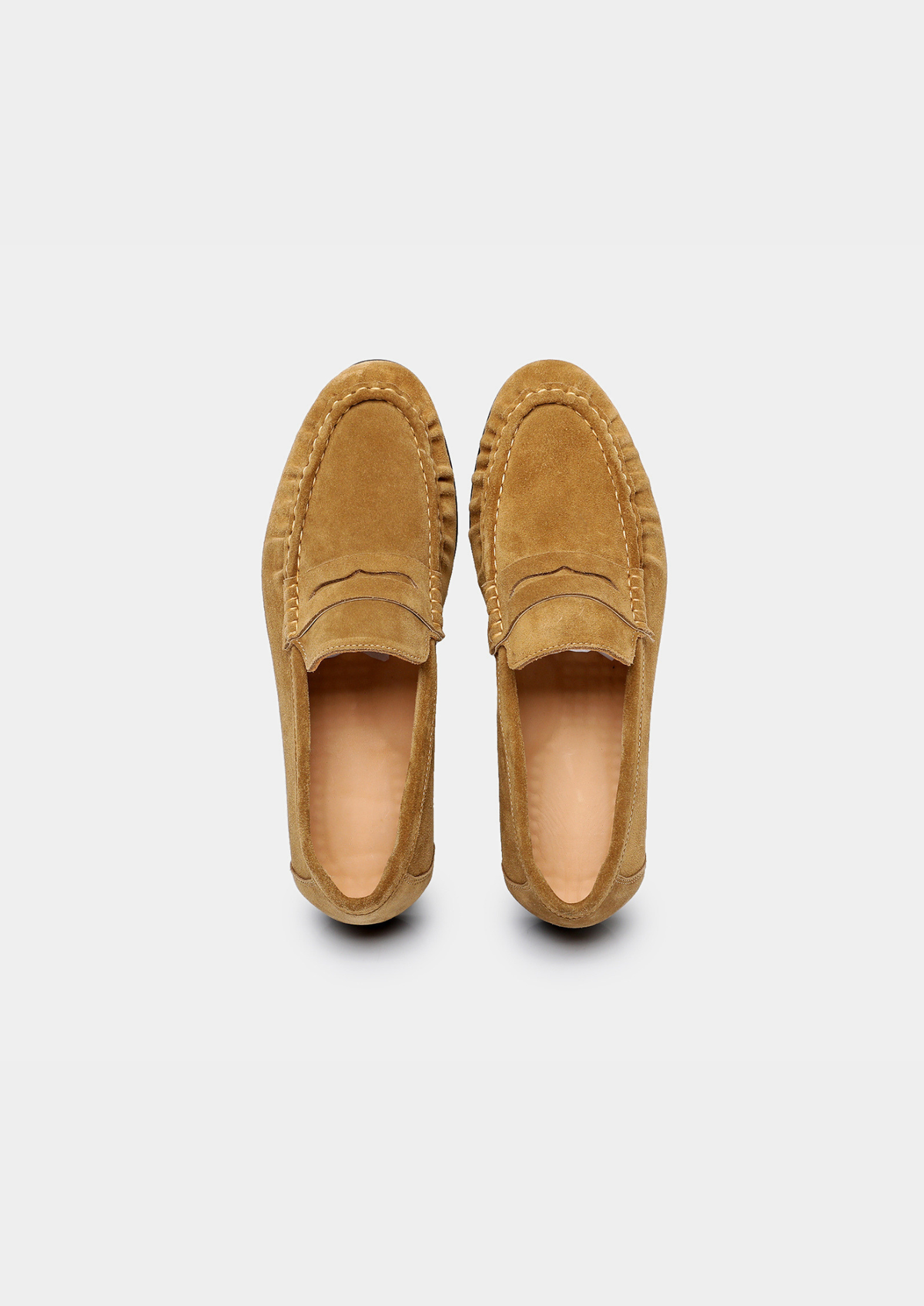 Caramel Classic Penny Suede Loafers | Roccella