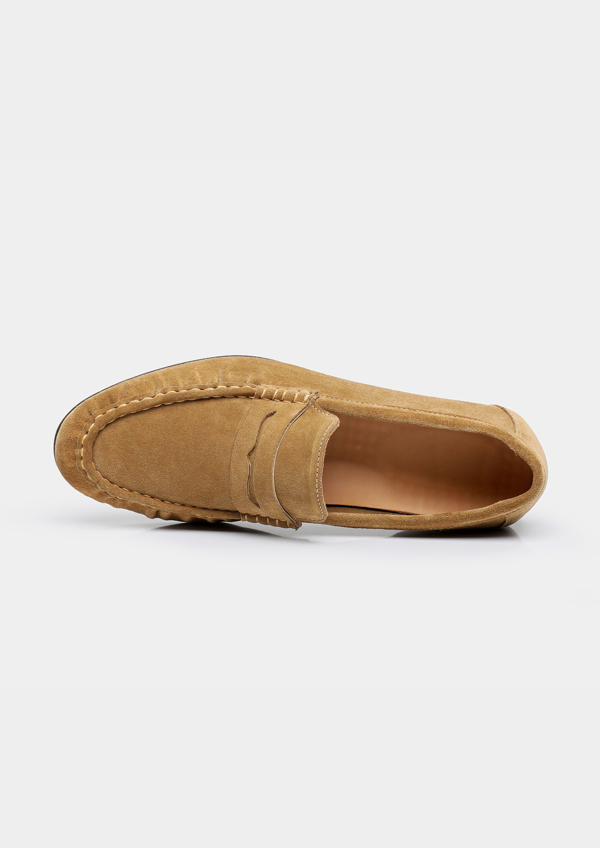 Caramel Classic Penny Suede Loafers | Roccella