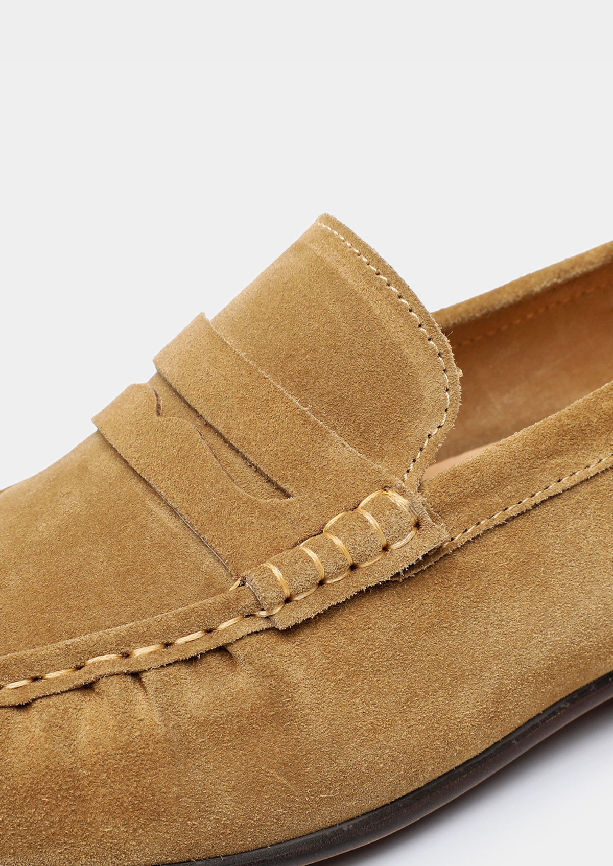 Caramel Classic Penny Suede Loafers | Roccella