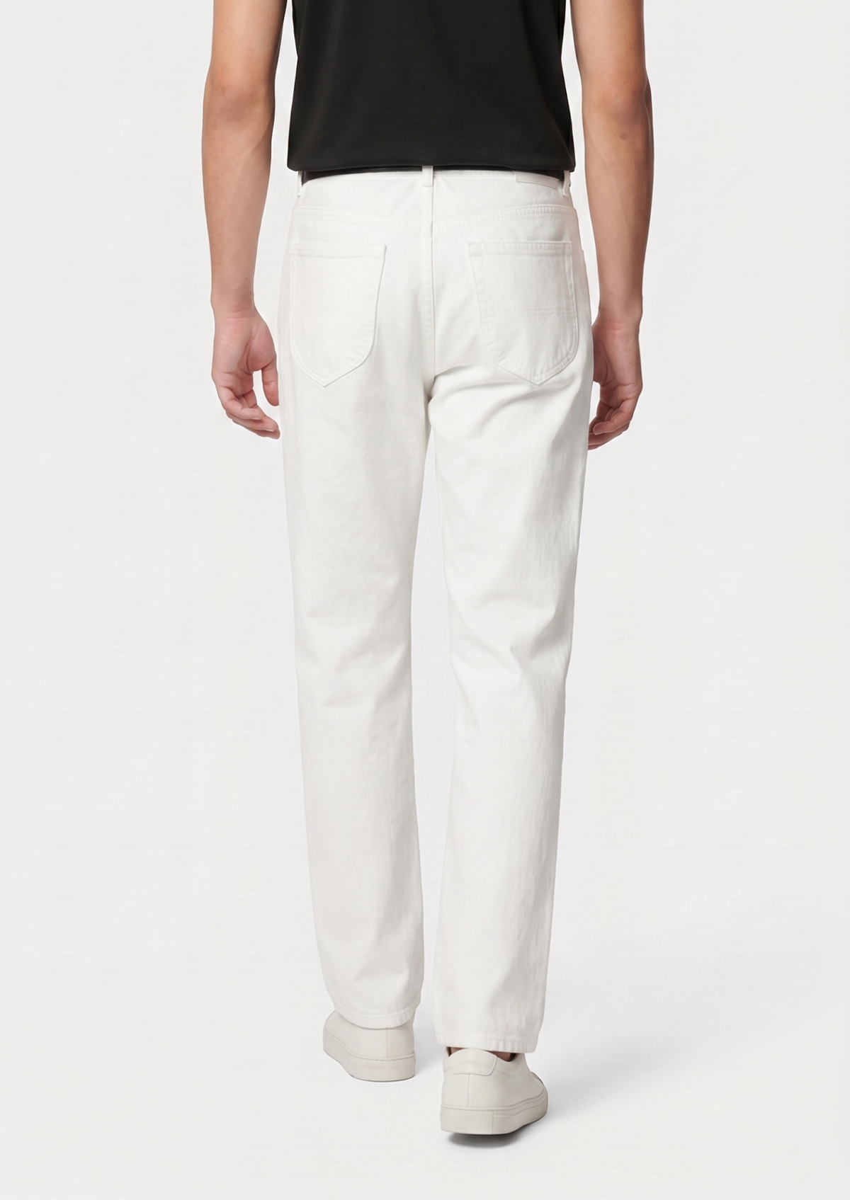 Essential White Straight Leg Denim Trousers | Roccella
