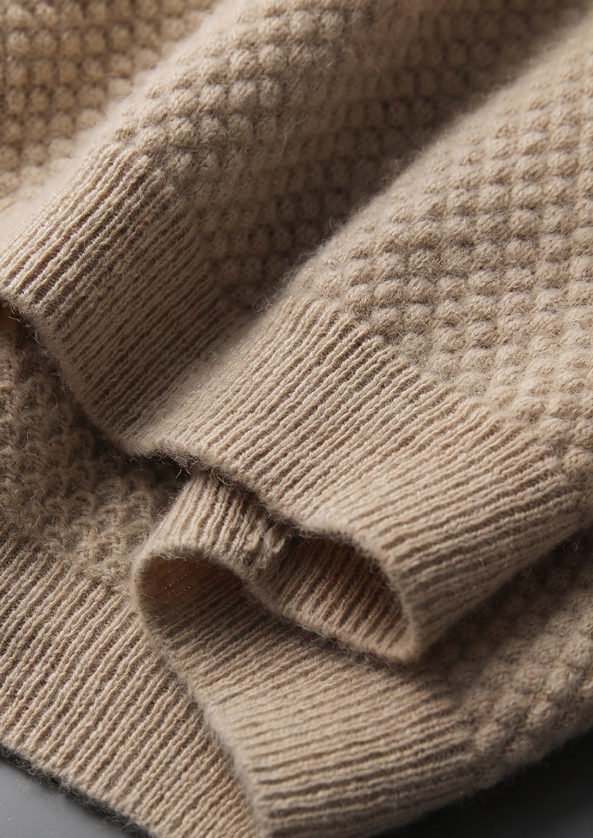 Premium Cashmere Beige Two-Tone Polo | Roccella