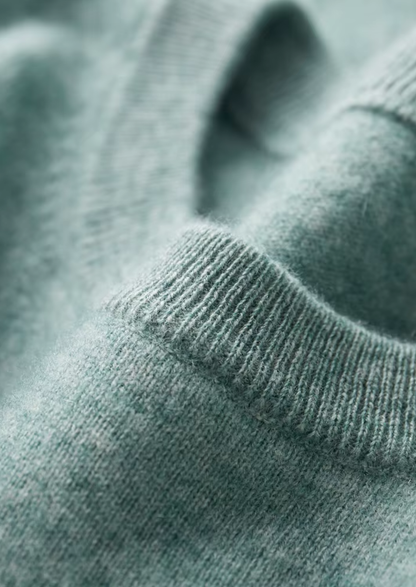 Premium Cashmere Classic Crewneck T-Shirt - Verdant Slate | Roccella