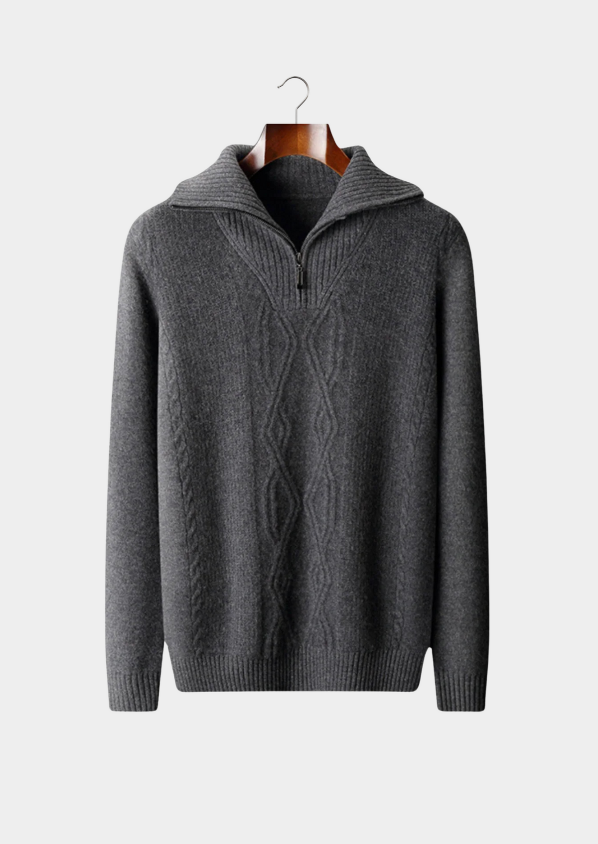 Pure Extra-Fine Merino Wool Half Zip Sweater | Roccella