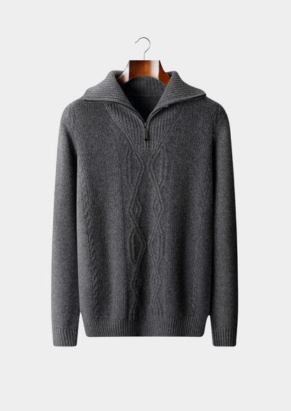 Pure Extra-Fine Merino Wool Half Zip Sweater | Roccella