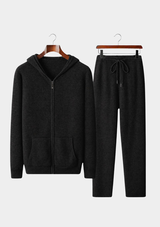 Pure Extra-Fine Merino Wool Black Arvo Set | Roccella