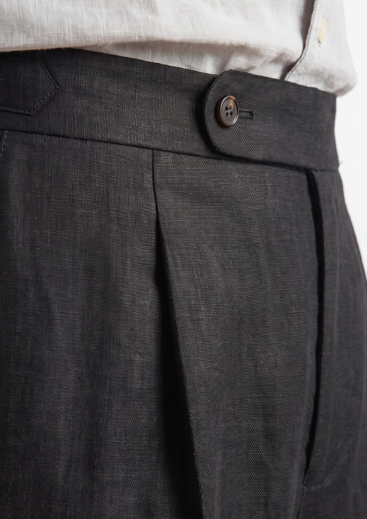 Tuscany Pleated Coastal Trousers - Black | Roccella