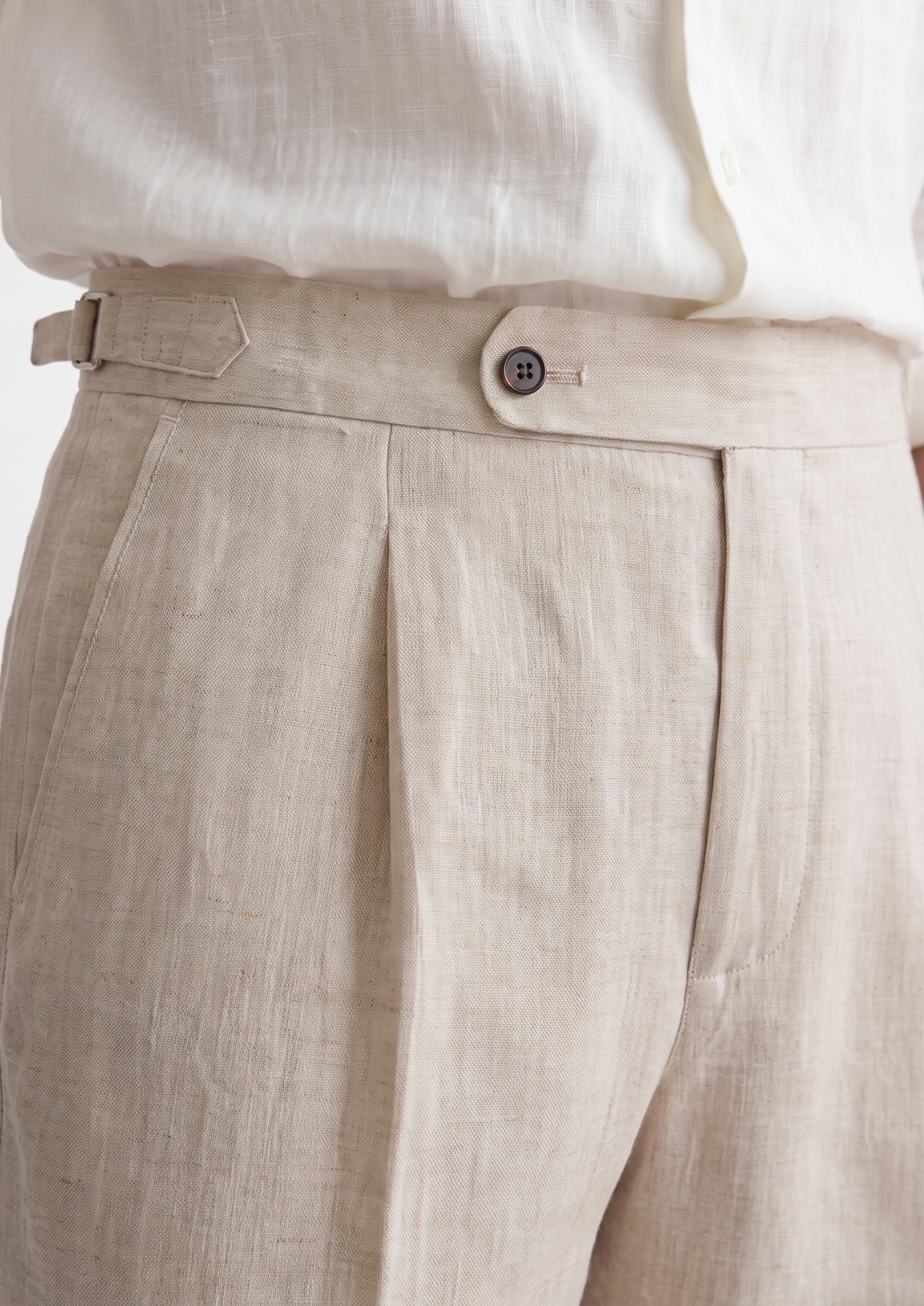 Tuscany Pleated Coastal Trousers - Ivory | Roccella