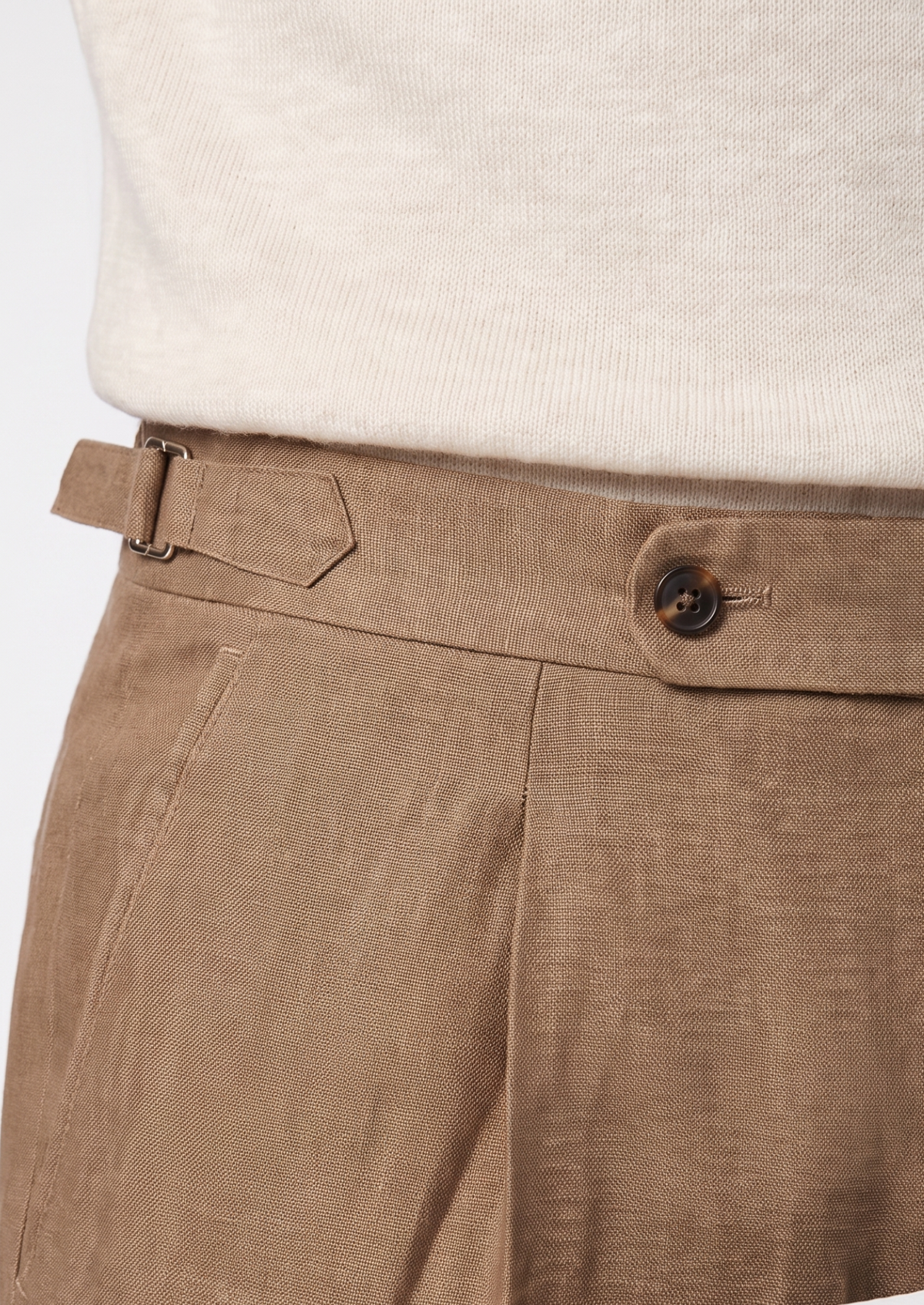 Tuscany Pleated Coastal Trousers - Caramel | Roccella