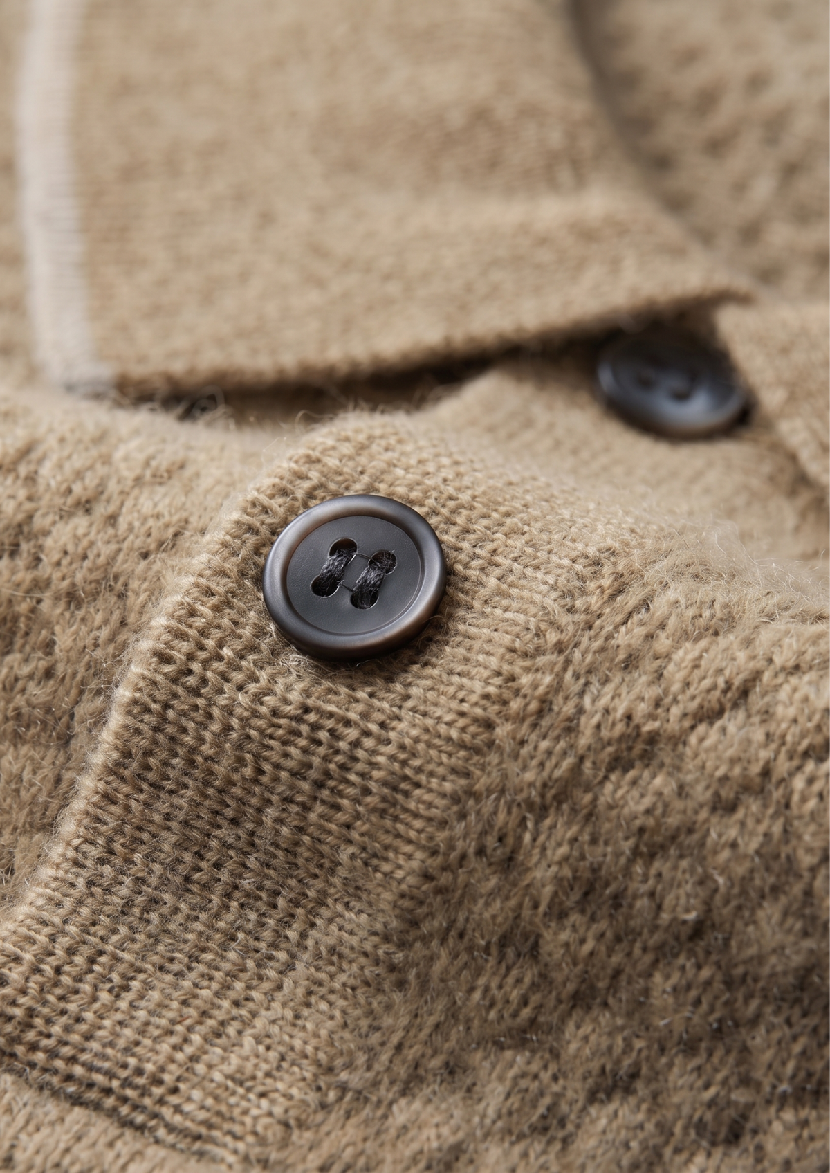 Premium Cashmere Beige Two-Tone Polo | Roccella
