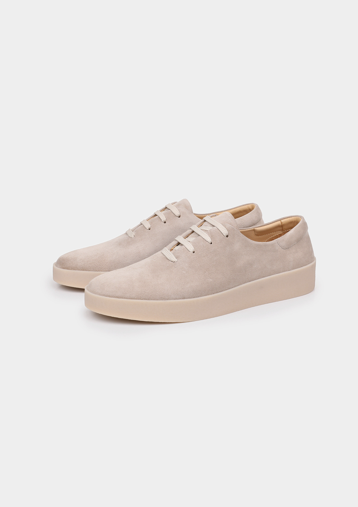 Light Gray Minimal Suede Sneakers | Roccella