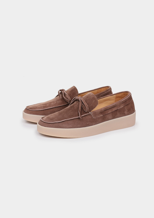 Chestnut Taupe Boat Loafers | Roccella