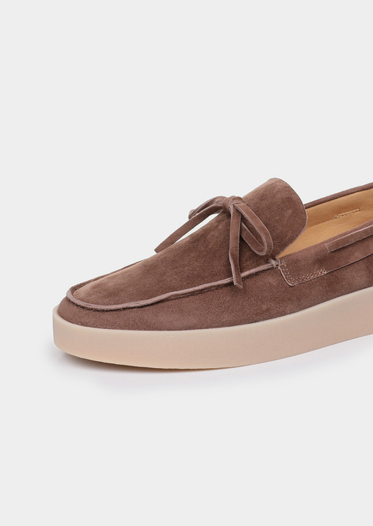 Chestnut Taupe Boat Loafers | Roccella